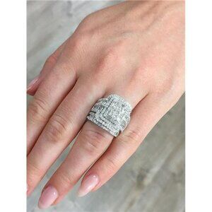 2pcs Luxury Exaggerated Women's Cubic Zirconia Pair Ring Set Ring Fashion